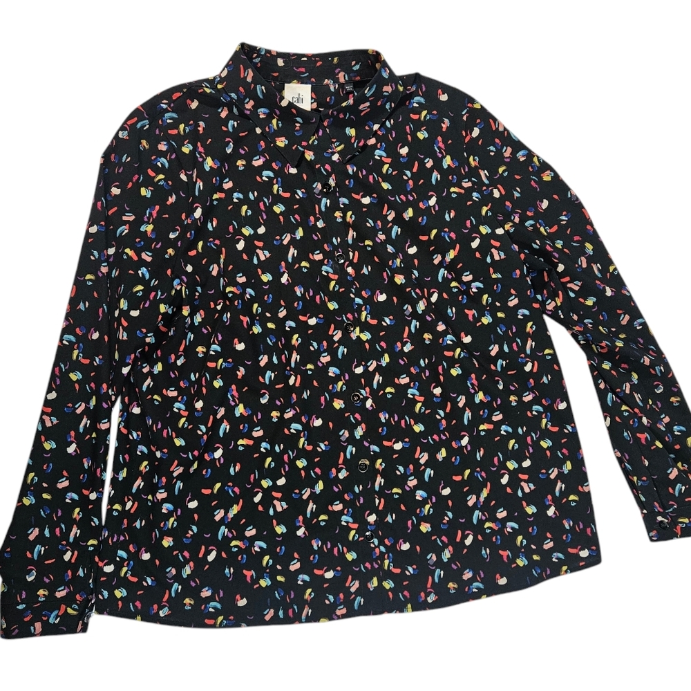 Cabi Confetti Ferris Print Button Up Long Sleeve … - image 8